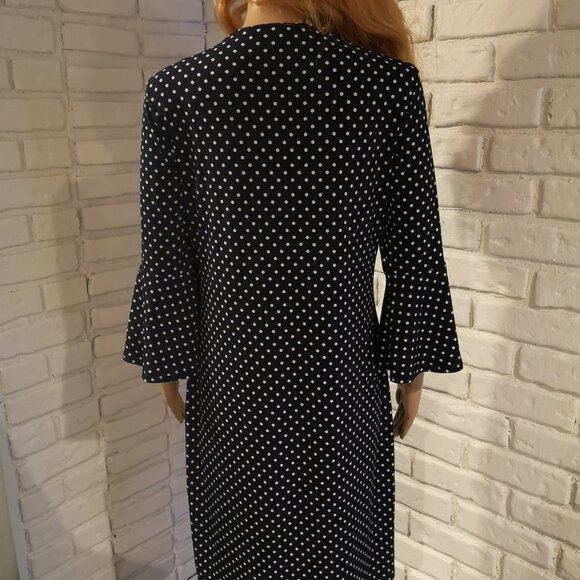 Cleo Ladies Navy & White Polka Dot Dress - Picture 2 of 7